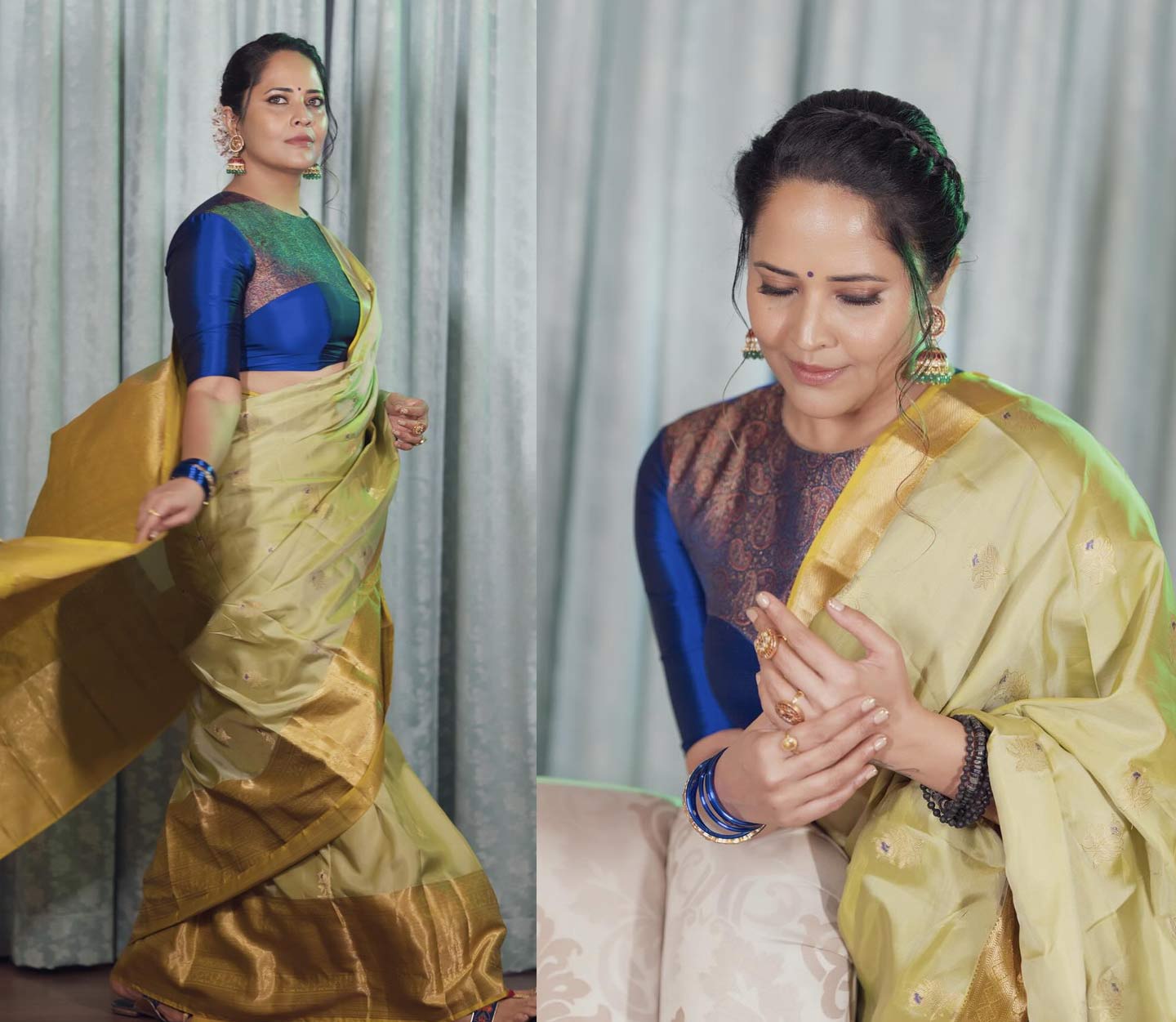 anasuya  చీరకట్టులో కనికట్టు చేస్తున్న అనసూయ
