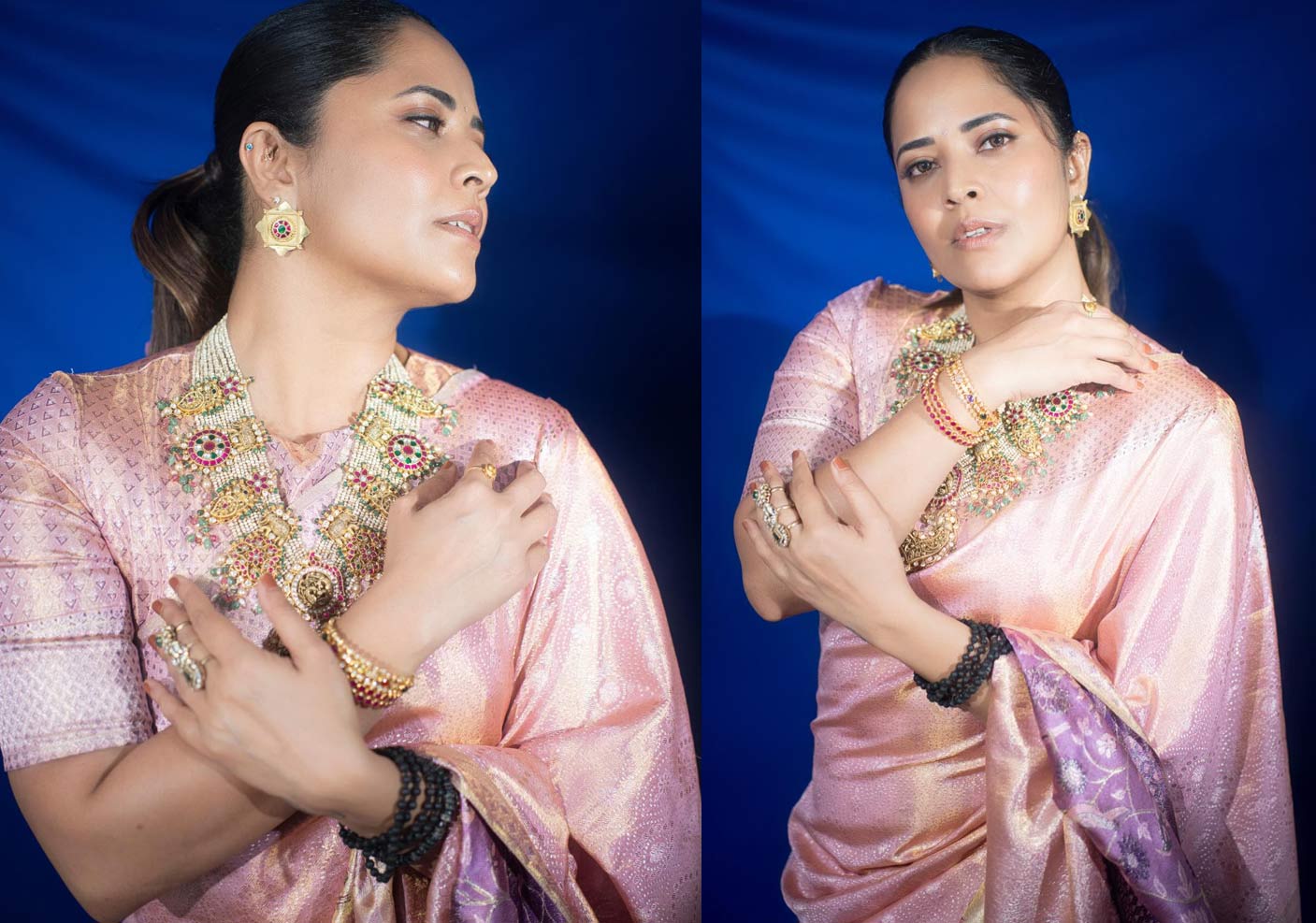 anasuya  చీరకట్టులో కనికట్టు చేస్తున్న అనసూయ