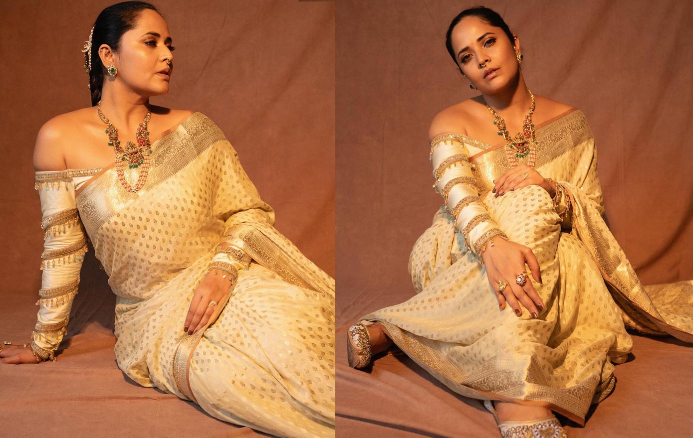 anasuya  చీరకట్టులో అదిరిన అనసూయ అందం 