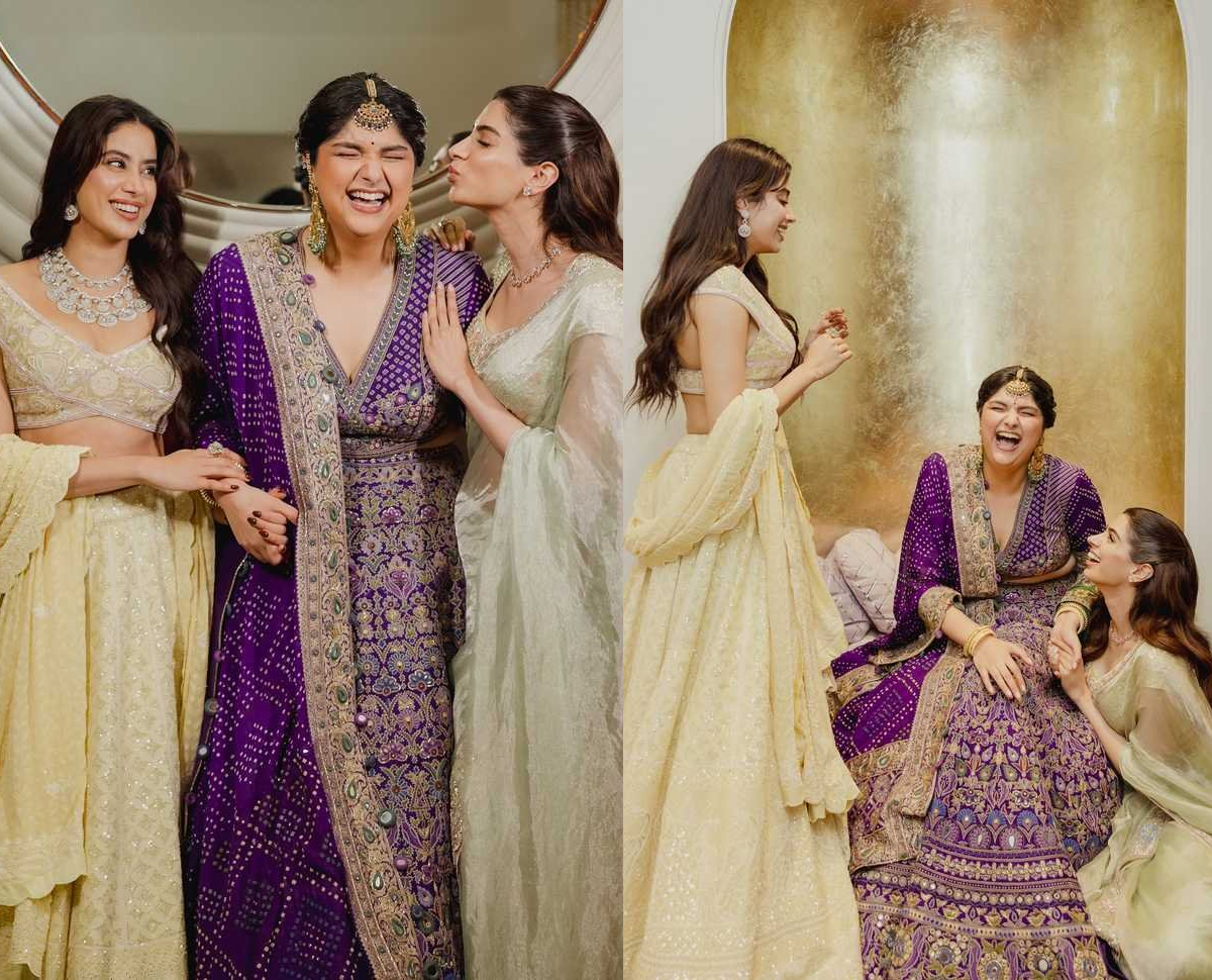 anshula kapoor  అన్షులా ఎంగేజ్మెంట్ లో జాన్వీ సిస్టర్స్ 