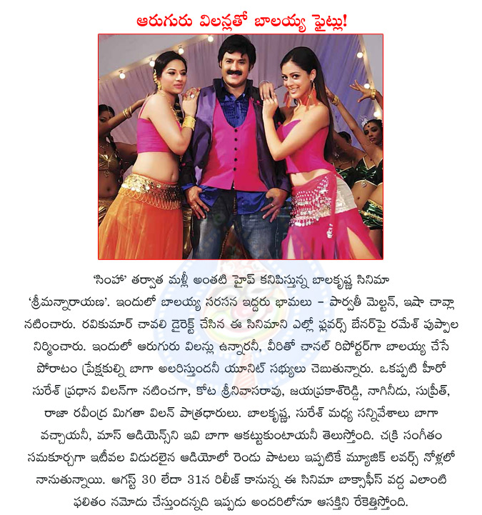 balakrishna,nandamuri balakrishna,srimannarayana,telugu movie srimannarayana,telugu movie simha,parvathi melton,isha chawla,music director chakri,actor suresh  balakrishna, nandamuri balakrishna, srimannarayana, telugu movie srimannarayana, telugu movie simha, parvathi melton, isha chawla, music director chakri, actor suresh