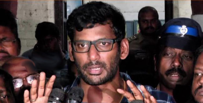 tamil hero,vishal,arrested,nadigar sangham  బ్రేకింగ్ : విశాల్ అరెస్ట్..!! 