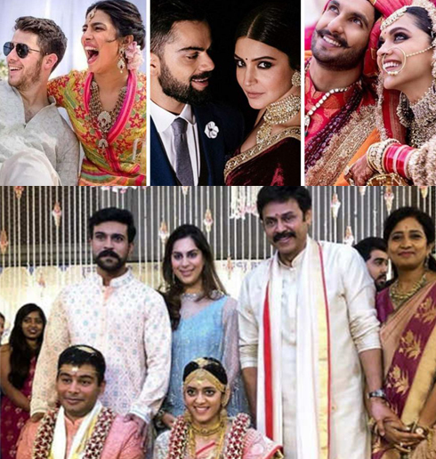 stars weddings,stars destination weddings,venkatesh doughter ashritha wedding,deepveer wedding,priyanka nick jonas wedding,  పెళ్లంటే దూరంగా వెళ్లిపోతున్నారు!