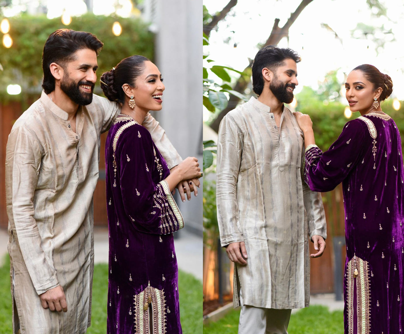 sobhita  భార్య శోభిత తో చైతు తొలి దీపావళి 
