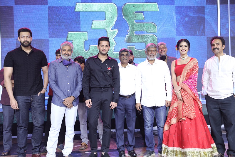 check movie,check pre release event,check movie,nithin check movie,nithin,rajamouli,varun tej,priya praksh varrier,sreemukhi,venky kudumula,gopichand malineni,bhavya prasad,bhavya creations,chandra sekhar yeleti  చెక్‌ హద్దులను చెరిపేస్తుంది - రాజమౌళి