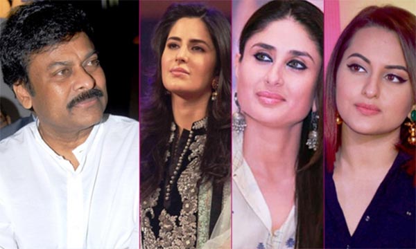 chiranjeevi,150th movie,bollywood heroines,katrina kaif,kareena kapoor,sonakshi sinha,reject  చిరుని వాళ్ళు ఎందుకు వద్దనుకున్నారు?