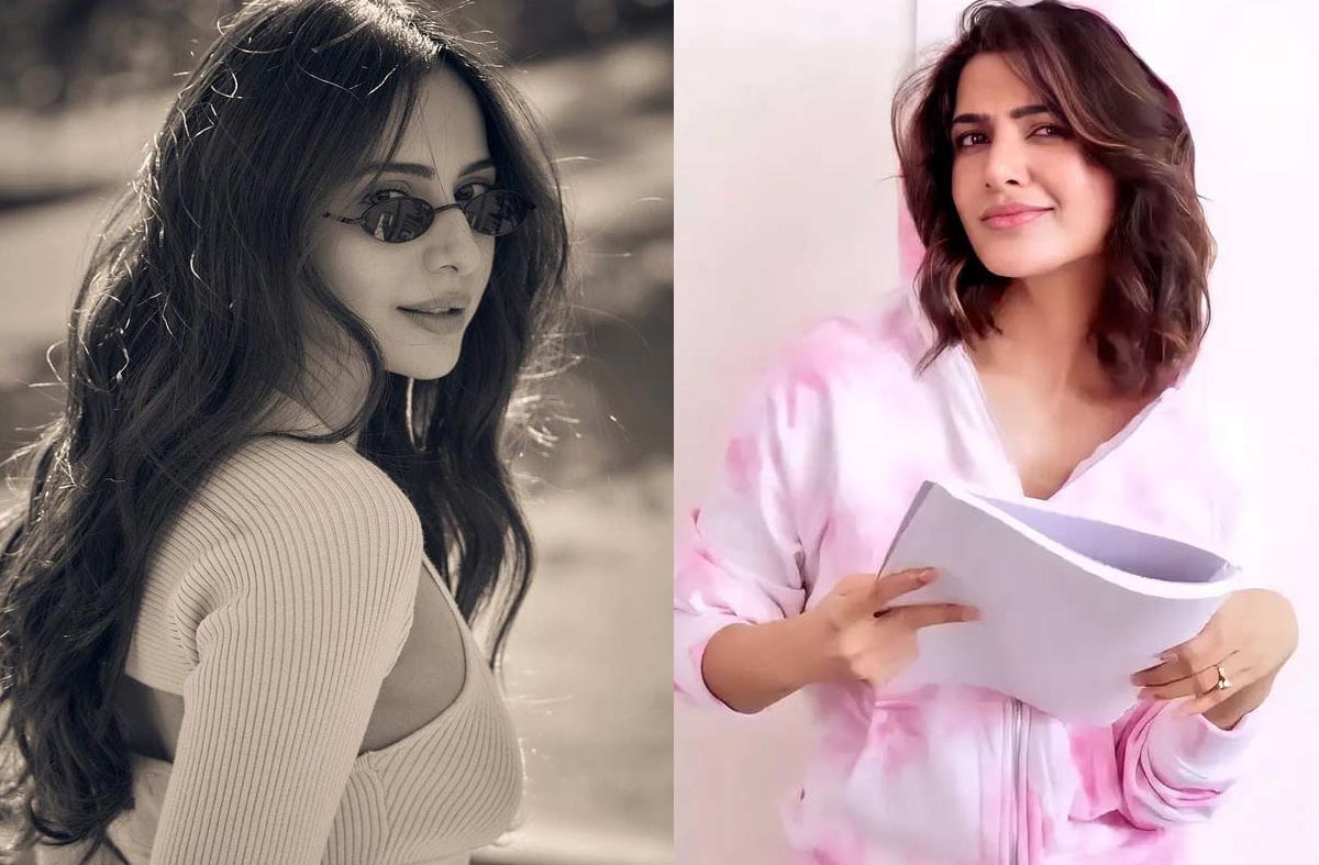 samanth,rakul preet,samantha and rakul,samantha and rakul latest pics goes viral  క్యూట్ సమంత - బ్లాక్ అండ్ వైట్ రకుల్