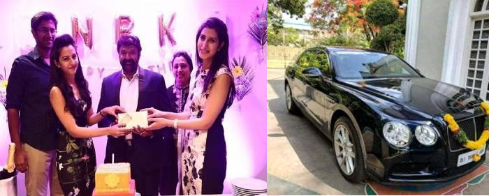 balakrishna,daughters brahmani,tejaswni,balayya birthday gift,car no ts 09 eu 0001  బాలయ్యకి డబ్బంటే లెక్కేలేదు...!