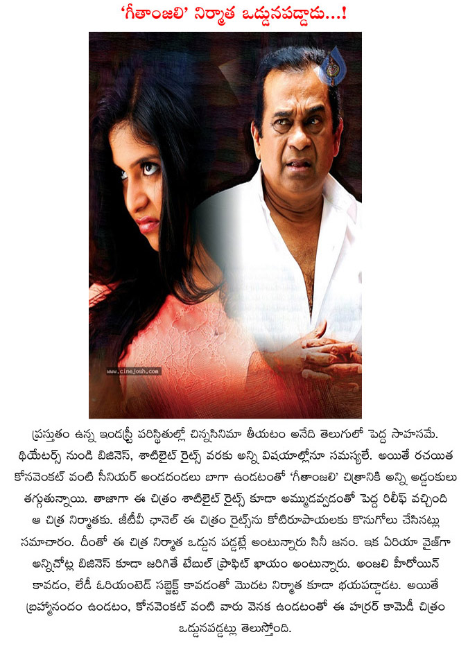 geethanjali,brahmanandam,anjali,1 crore satellite rights,geethanjali telugu movie updates,1 crore business to geethanjali movie  geethanjali, brahmanandam, anjali, 1 crore satellite rights, geethanjali telugu movie updates, 1 crore business to geethanjali movie