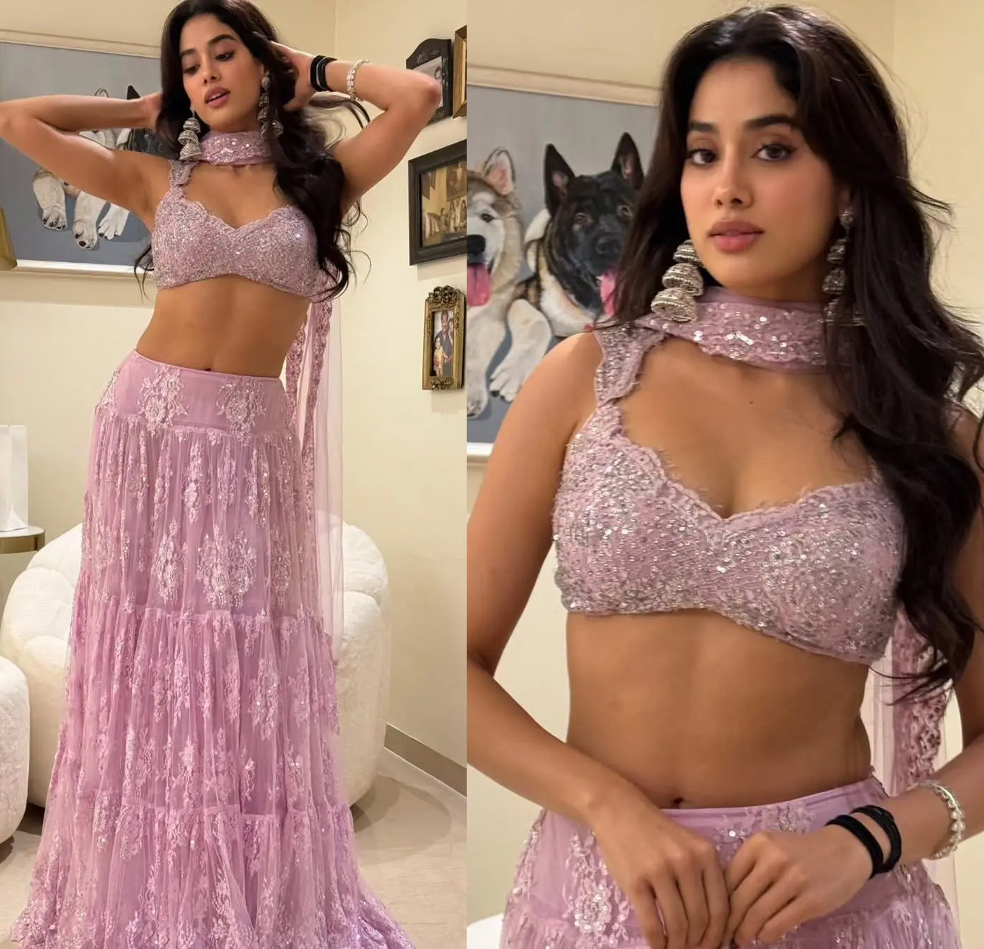 janhvi kapoor  పింక్ డ్రెస్ లో గ్లామర్ బ్యూటీ 