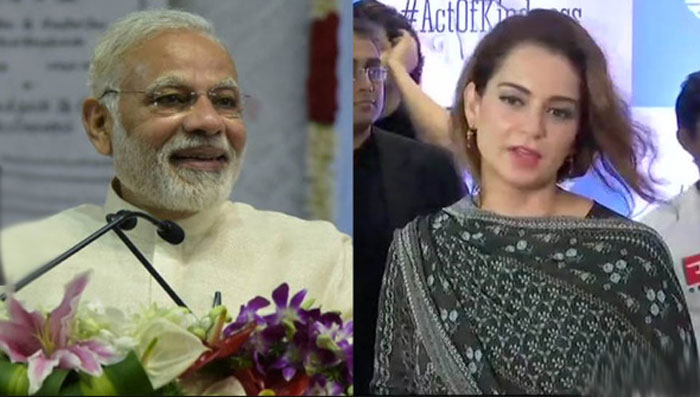 kangana ranaut,pm modi,rightful leader,democracy,chalo jeete hai  మోదీ తరపున వకాల్తా పుచ్చుకుంది..! 