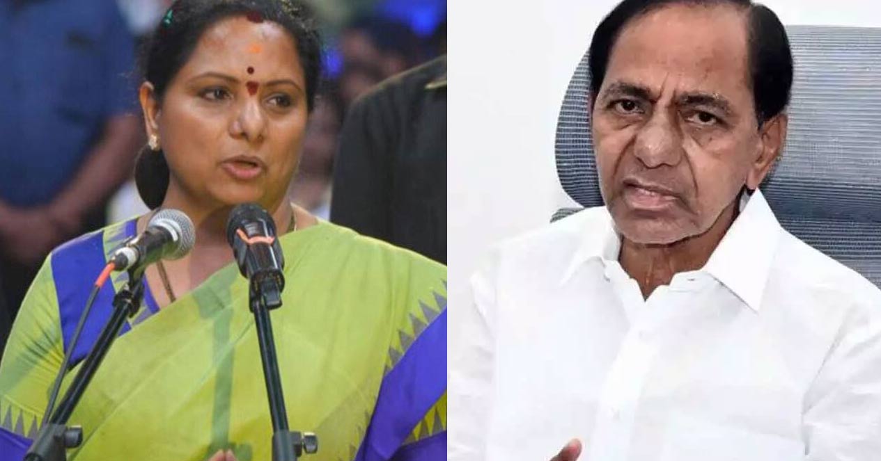 kcr  డైరెక్ట్ గా తండ్రికి స్పాట్ పెట్టిన కవిత 