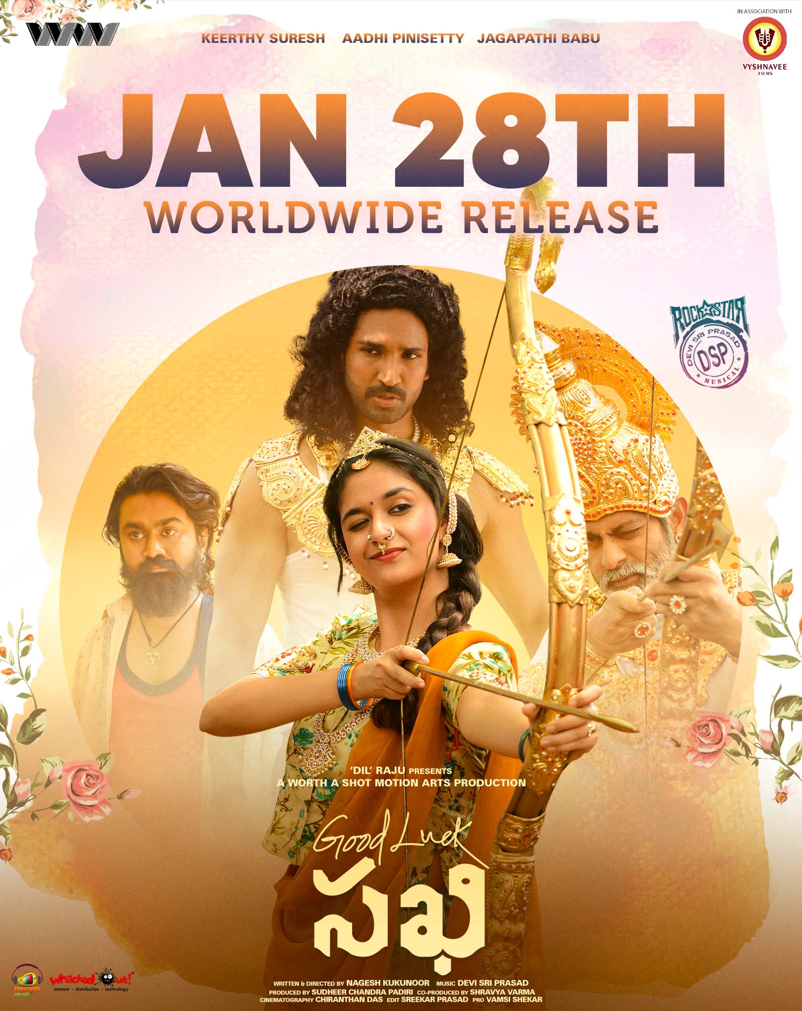 good luck sakhi,good luck sakhi movie,keerthy suresh,aadhi pinishetty,jagapathi babu,dil raju,devi sri prasad  జనవరి 28న గుడ్ లక్ సఖి