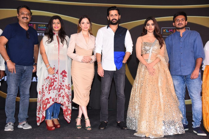 maestro movie,nithin,tamannah,nabha natesh,merlapaka gandhi,nithin maestro movie,maestro movie pre release event pics