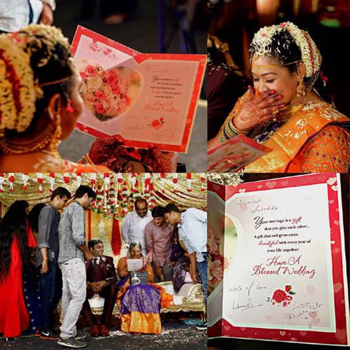 mahesh babu,sulekha,wedding card,autograph,happy  మహేష్‌ సర్‌ప్రైజ్‌ తో పెళ్లికూతురు హ్యాపీ..! 