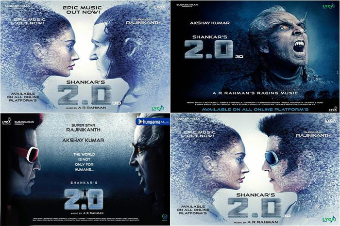 rajinikanth,shankar,2.0 makers,posters  మరీ ఇంత ఓవర్ కాన్ఫిడెన్స్ పనికిరాదేమో..?