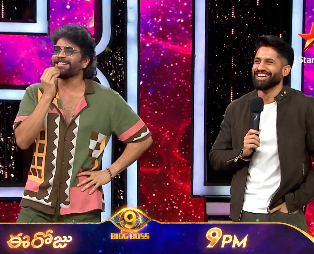 naga chaitanya  బిగ్ బాస్ స్టేజ్ పై తండ్రి-కొడుకులు 