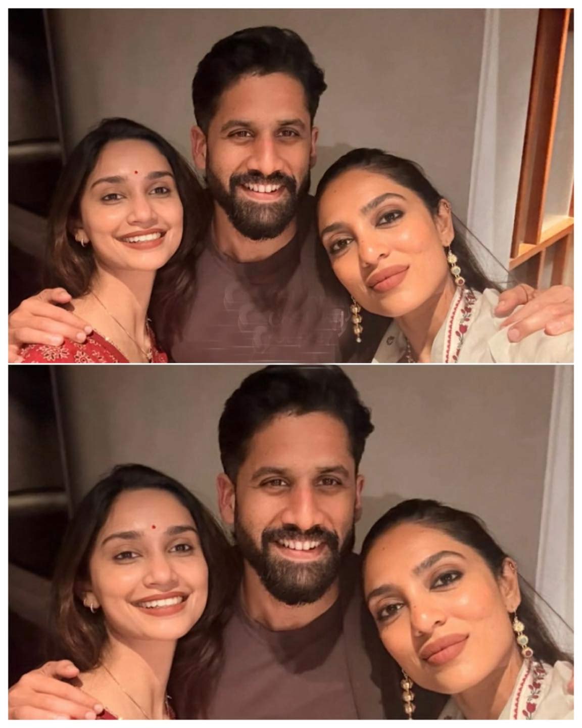 naga chaitanya  భార్య శోభిత-మరదలు తో నాగ చైతన్య 