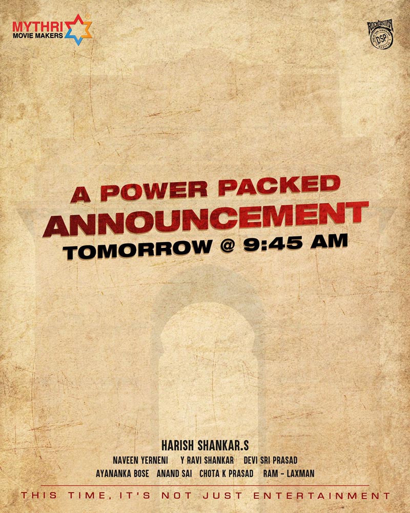 pspk28,pawan kalyan,harish shankar,mythri movie makers,power packed announcement,tomorrow 9.45  PSPK 28 పవర్ ప్యాకెడ్ ఎనౌన్సమెంట్..