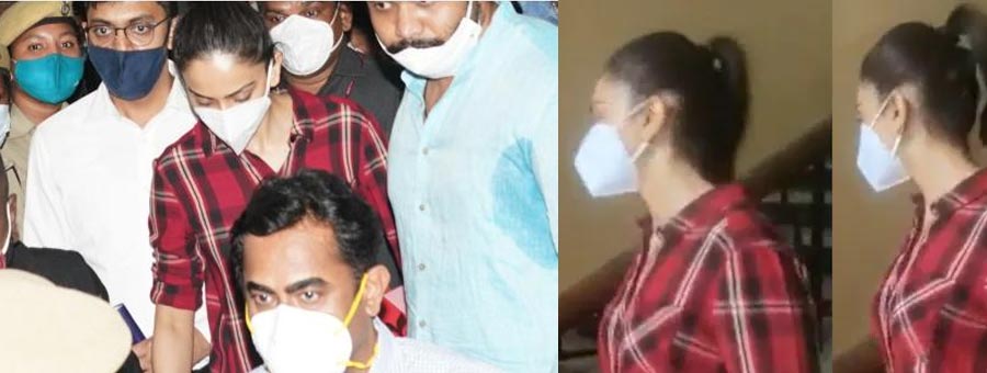 rakul preet sing,rakul preet at ed office,ed office  పూరి 10, ఛార్మి 8, రకుల్ 6