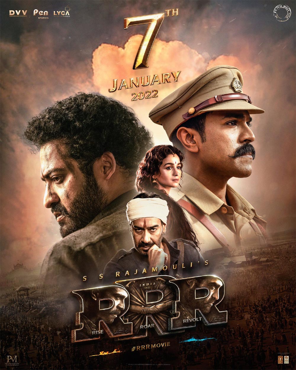 rrr pan india movie,ntr with ram charan,ram charan as alluri sita ramaraju,komaram bheem as ntr,rajamouli,jakkanna,ntr rrr movie,ram charan rrr movie,rajamouli rrr,d.v.v danayya,dvv entertainment,alia bhatt,ajay devagan  ఒక్క వారం చాలంటున్న రాజమౌళి