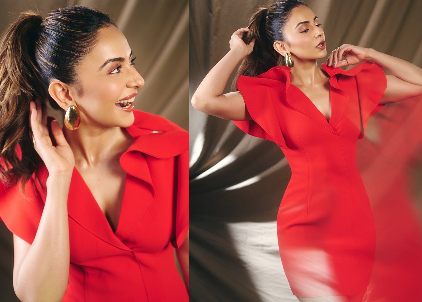 rakul preet  రెడ్ డ్రెస్ లో  కవ్విస్తున్న రకుల్ 