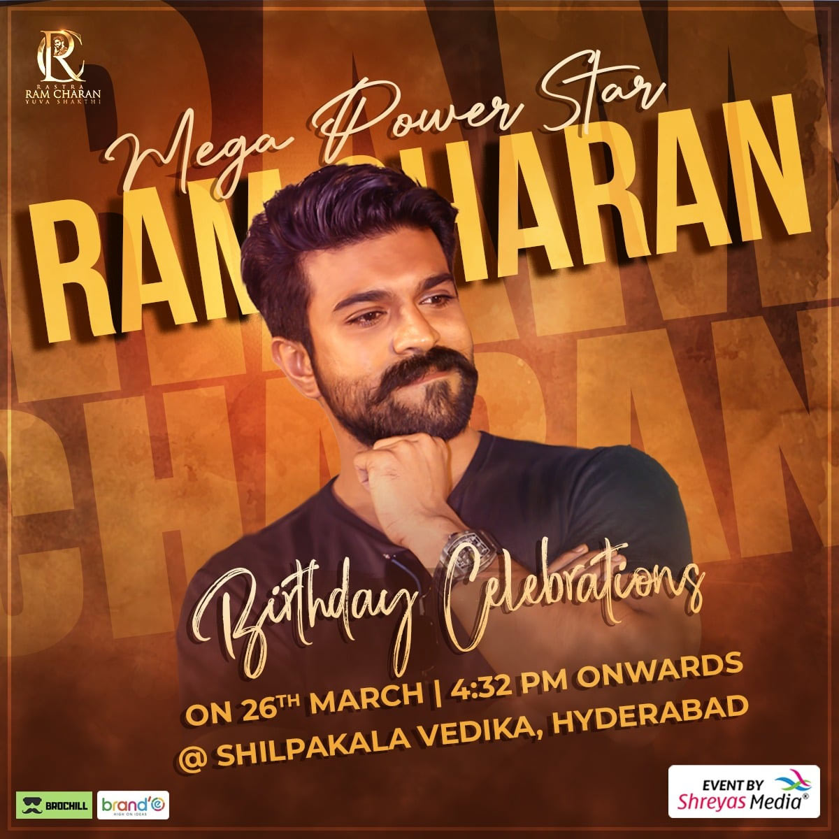 ram charan,mega power star,ram charan birthday,charan bday celebrations,26th march,shilpakala vedika  26 సాయంత్రం రామ్ చరణ్ ఫాన్స్ రచ్చ