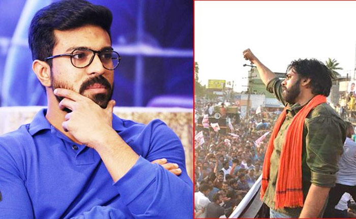 ram charan,pawan kalyan,janasena,politics  బాబాయ్ ఒక్కమాట చెబితేచాలు : చరణ్! 