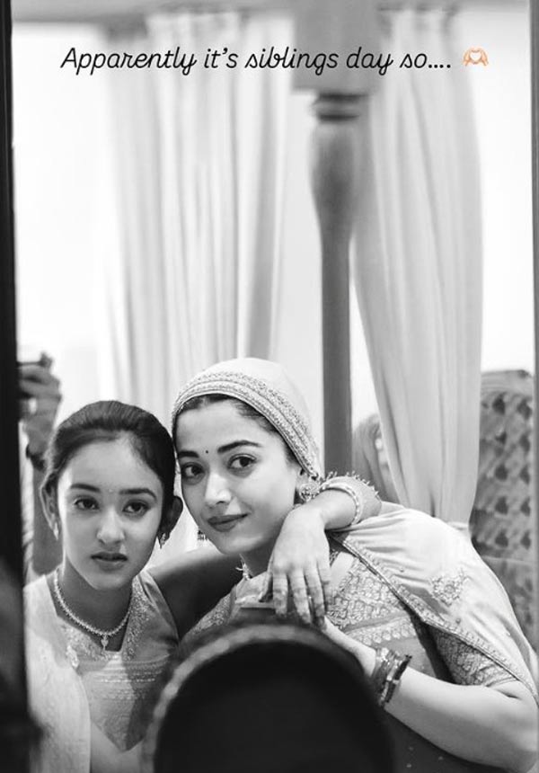 rashmika  ర‌ష్మిక క్యూట్ చెల్లెలికి టాలీవుడ్ వెల్‌కమ్