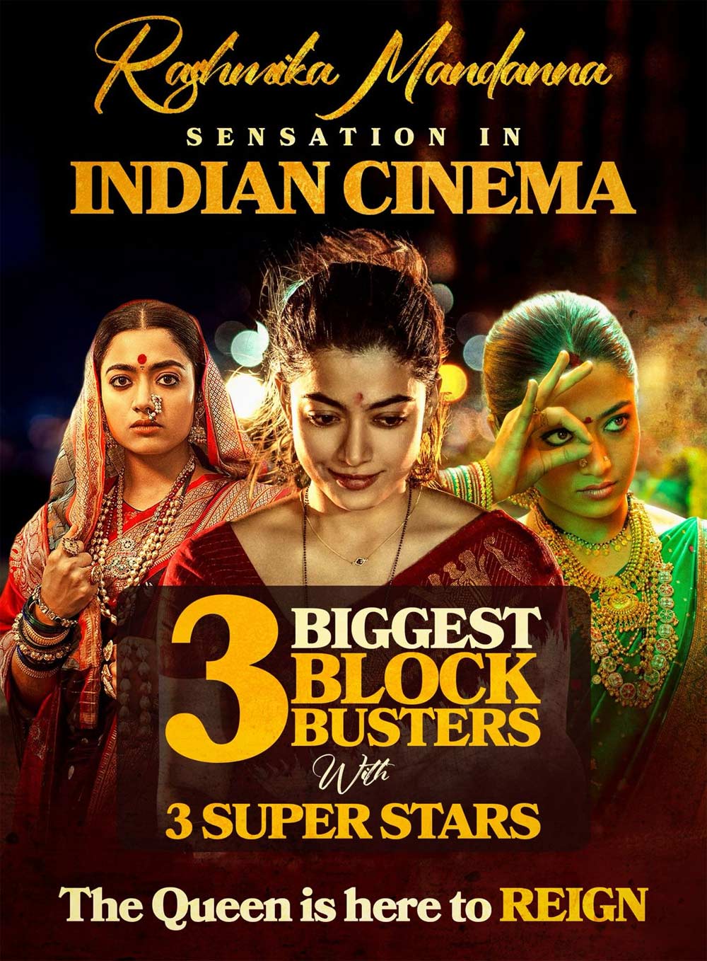 rashmika  హ్యాట్రిక్ బ్లాక్ బస్టర్స్ ఇచ్చిన రష్మిక 