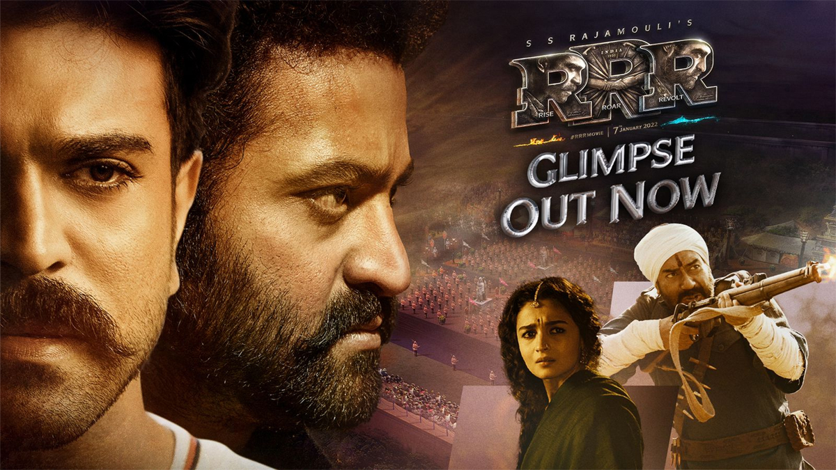 rrr,rrr first glimpse,rrr mind-blowing roar,ram charan,ntr,rajamouli,alia bhatt,komaram bheem,alluri sita ramaraju  ఆర్.ఆర్.ఆర్ గ్లిమ్ప్స్ వేరే లెవెల్