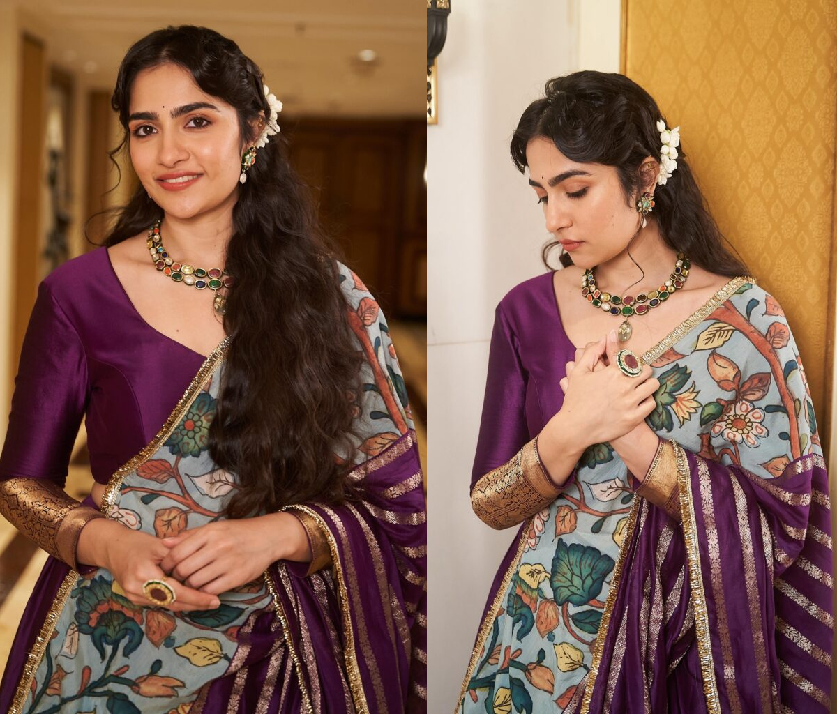 rukmini vasanth  క్యూట్ అండ్ స్వీట్ లుక్ లో NTR డ్రాగన్ భామ