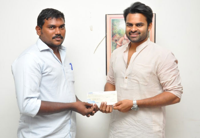 sai dharam tej,rangula naresh yadav,volleyball championship,para athlete  ప్రతిభావంతుడికి సాయిధరమ్‌ తేజ్‌ సాయం!