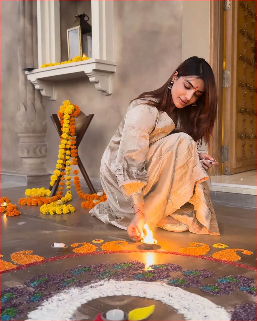 samantha  సమంత దీపావళి సెలెబ్రేషన్స్ 