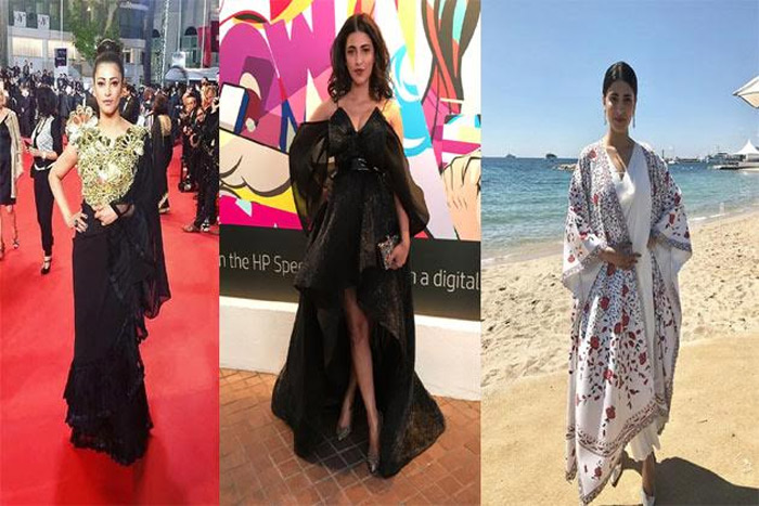 cannes festival,shruti haasan,bollywood heroines,aishwarya rai,padukone deepika  అందచందాలతో రెచ్చిపోయిన శృతి హాసన్..!