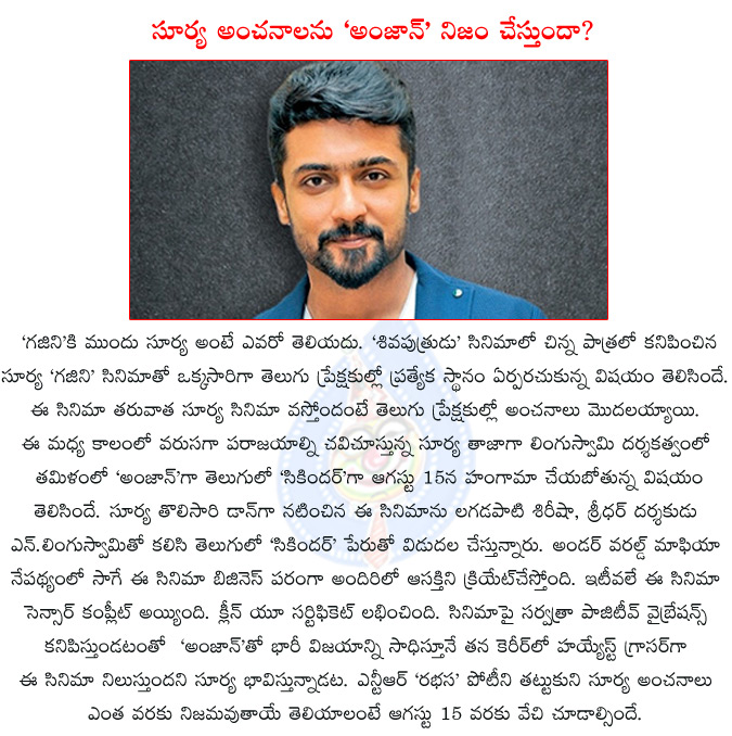 surya,anjaan,sikindar,n.lingusamy,lagadapati sirisha,lagadapati sridhar,anjaan censor report,anjaan censor complet,anjaan release date,sikindar release date,samantha,rabhasa,ntr to fight with surya,surya to fight with ntr,  surya, anjaan, sikindar, n.lingusamy, lagadapati sirisha, lagadapati sridhar, anjaan censor report, anjaan censor complet, anjaan release date, sikindar release date, samantha, rabhasa, ntr to fight with surya, surya to fight with ntr, 