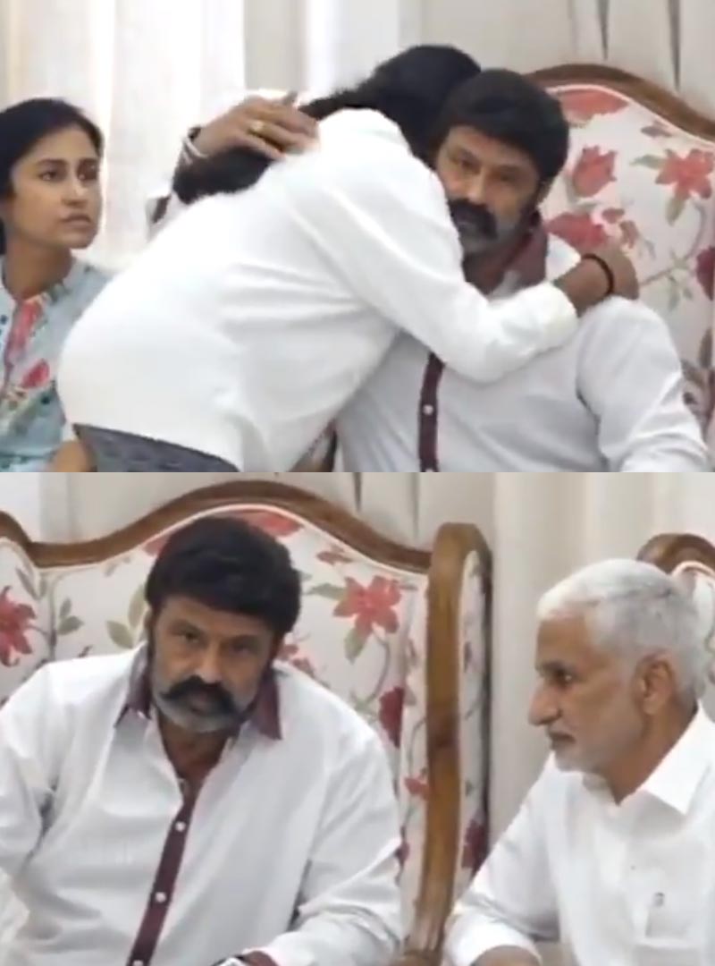taraka ratna  తారకరత్న కుమార్తెని ఓదార్చిన బాలయ్య