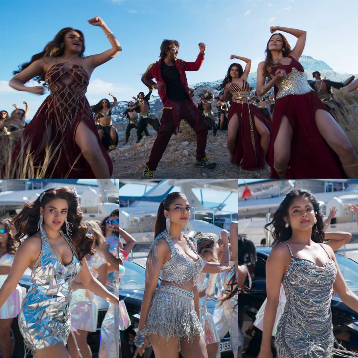 nidhi  గ్లామర్ గా పోటీపడుతున్న హీరోయిన్స్ 