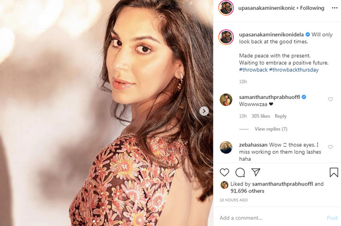 upasana,throwback thursday,post,goes viral  పాజిటివిటీ ప్ర‌శాంతతోనే భ‌విష్య‌త్‌: ఉపాస‌న