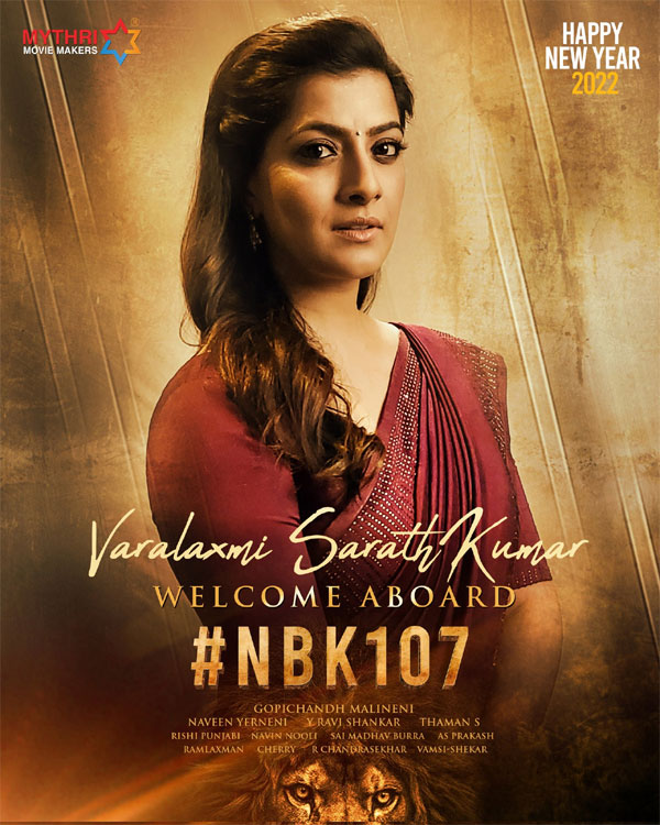 varalaxmi sarathkumar,nandamuri balakrishna,gopichand malineni,mythri movie makers,nbk107,shruti haasan  బాల‌కృష్ణ‌ NBK107 లో టాలెంటెడ్ బ్యూటీ 