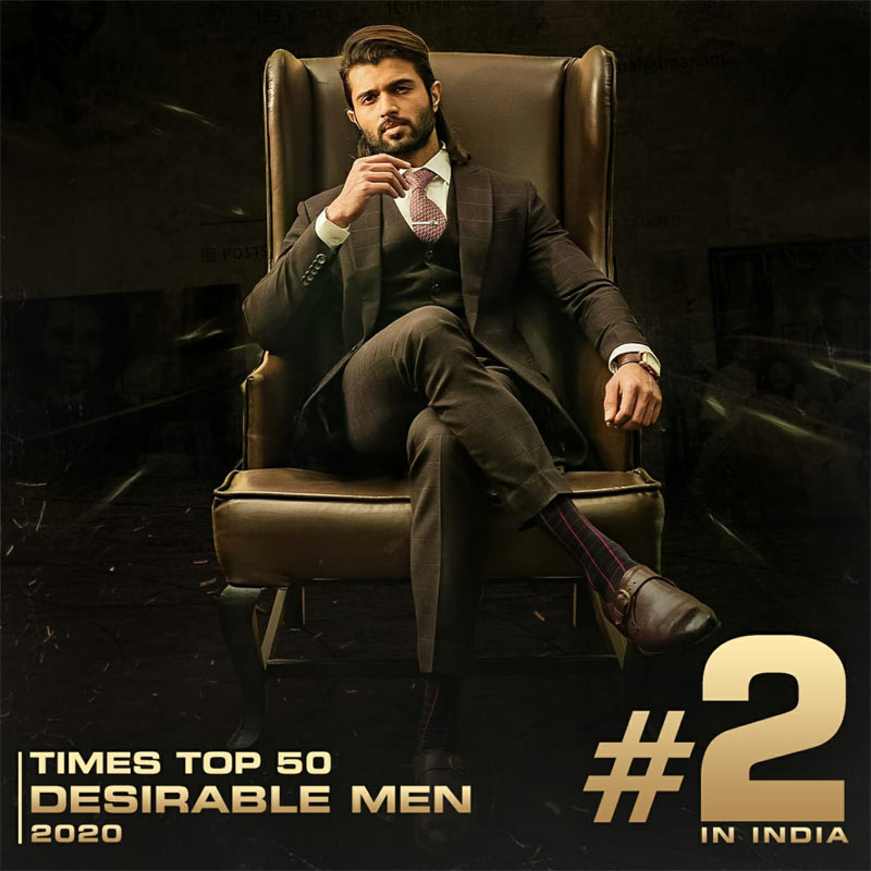 rowdy star,vijay deverakonda,2nd place,all india times,most desirable men,50 list  బాలీవుడ్ స్టార్స్ ని వెనక్కి నెట్టిన రౌడీ స్టార్ 