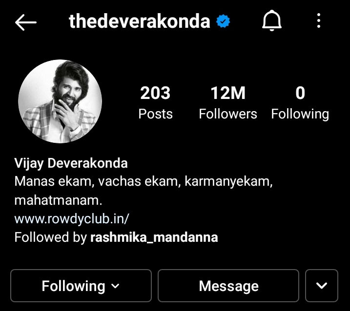 rowdy star,vijay deverakonda,deverakonda,instagram,fallowing  రౌడీ స్టార్ క్రేజ్ అంటే అంతే మరి..