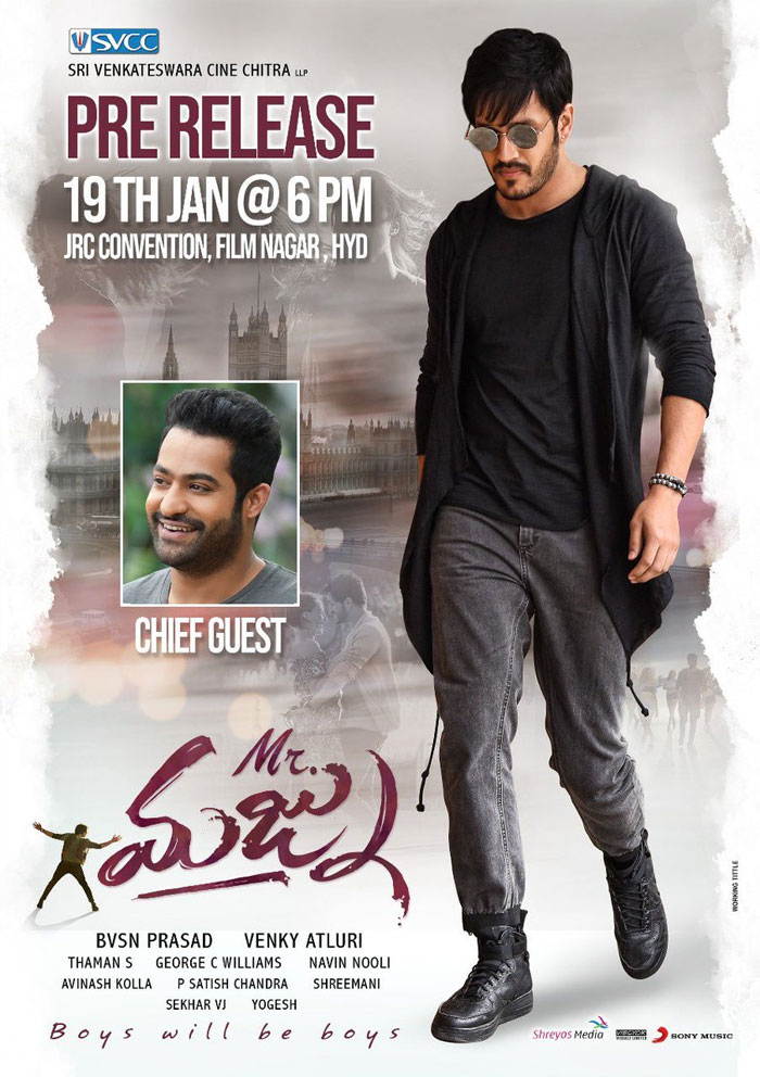 mr majnu,pre release event,young tiger ntr,chief guest,mr majnu movie  యంగ్ టైగర్ ఎన్టీఆరే అతిథి..